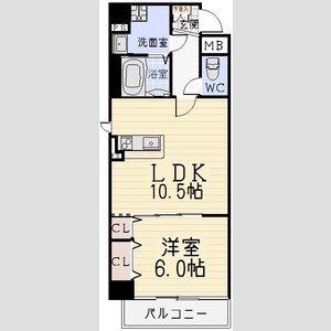 SOLARE(1LDK/4階)の間取り写真
