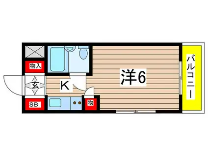 エスケーシーパレス(1K/3階)の間取り写真