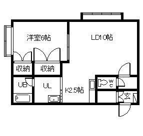 アプリコット(1LDK/2階)の間取り写真