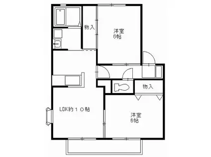 パナコート宇都宮東A(2LDK/1階)の間取り写真