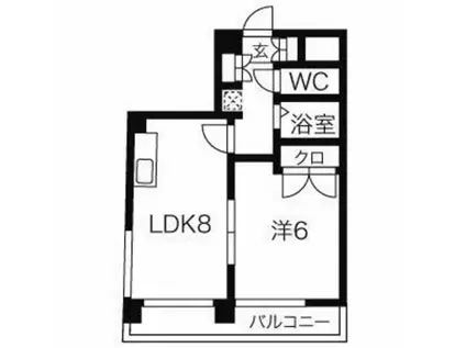 フェアメゾン(1DK/4階)の間取り写真