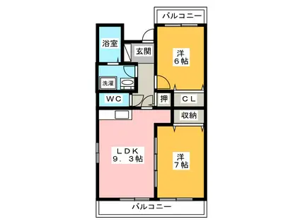 トレンタ・ノーべ(2LDK/1階)の間取り写真