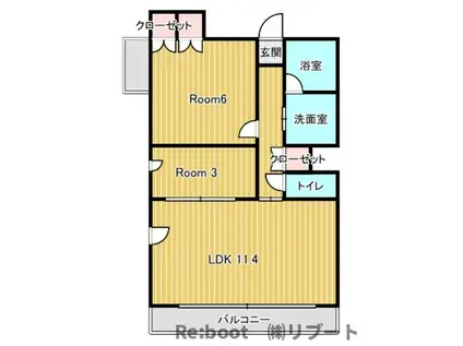 パークアクシス西船橋本郷町(2LDK/4階)の間取り写真