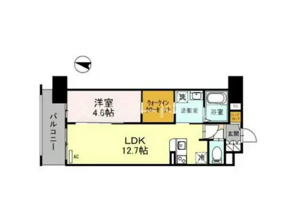 プリマクラッセ(1LDK/11階)の間取り写真