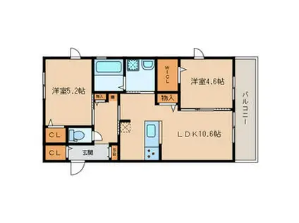 KIRARA(2LDK/2階)の間取り写真