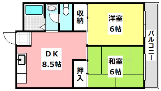 ワコーレジデンス(2DK/3階)の間取り写真