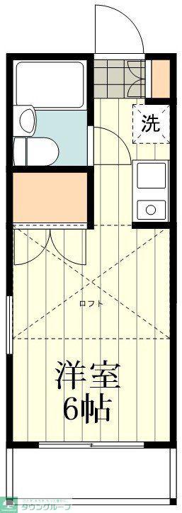 プロムナードハイムD(1K/2階)の間取り写真