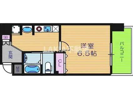 SWISS天王寺II(1K/10階)の間取り写真