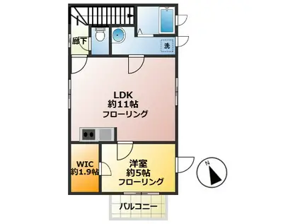 ロンド荻窪(1LDK/2階)の間取り写真