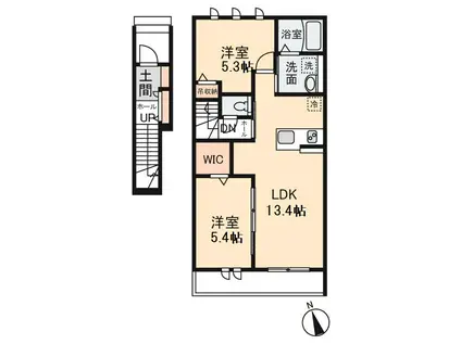 パックスヴィータ(2LDK/2階)の間取り写真