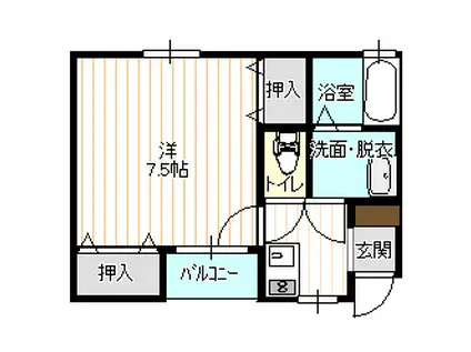 レジデンスTM河原町(1K/1階)の間取り写真