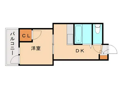 セレブマンションIII(1DK/3階)の間取り写真