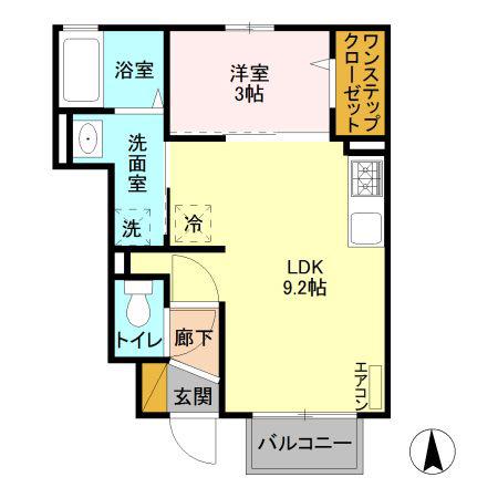 ボージャルダンIV(1LDK/1階)の間取り写真