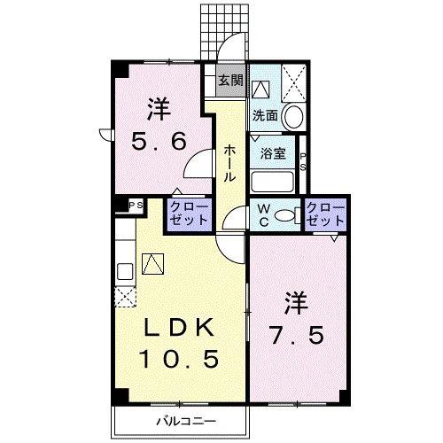 ビバリーホームズD(2LDK/1階)の間取り写真