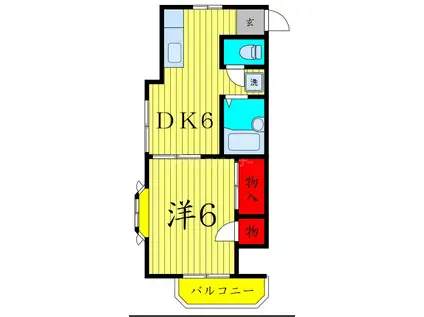 グランドールアイダC(1DK/1階)の間取り写真