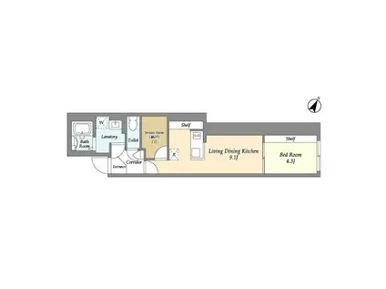 タスキSMART新大塚III(1SLDK/4階)の間取り写真