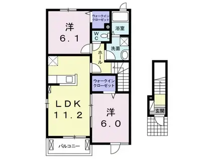タウロ ピスシス H(2LDK/2階)の間取り写真