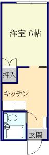 コーポ西川津(1K/2階)の間取り写真