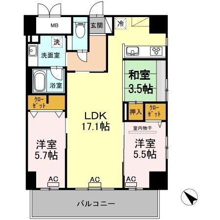 PALAIS FELICIA(3LDK/2階)の間取り写真
