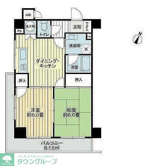 マンション板橋本町(2DK/1階)の間取り写真