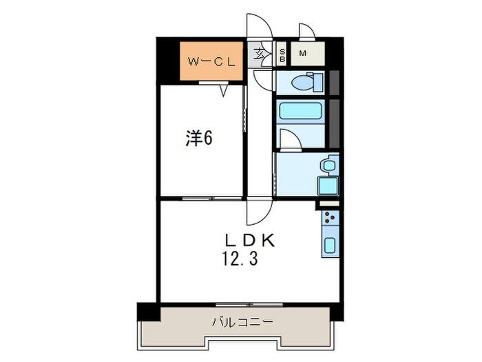 エルイソベ三宮(1LDK/6階)の間取り写真