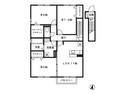 セレネティーC(3LDK/2階)の間取り写真