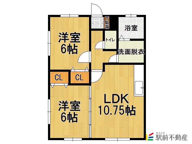 ベルファミーユ歴木(2LDK/1階)の間取り写真