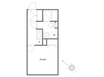 ルーデンス常盤台III(1K/2階)の間取り写真