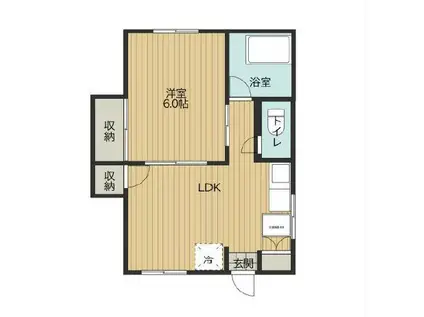 コーポみのり(1DK/3階)の間取り写真