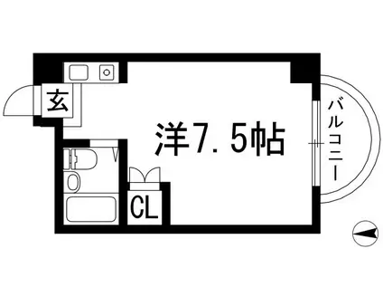 G.COURT阪急石橋阪大前ピュアネス78(ワンルーム/2階)の間取り写真
