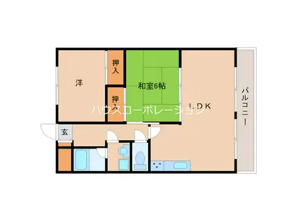 ソシア武庫川(2LDK/4階)の間取り写真