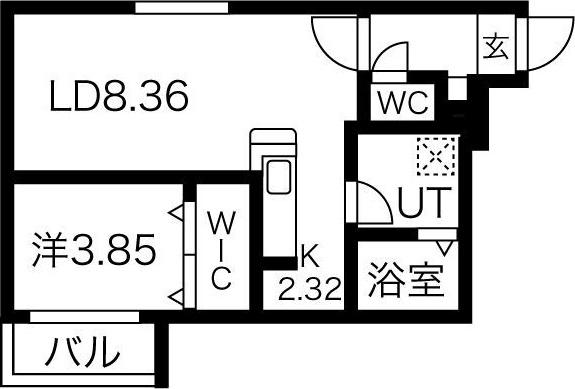 クラス南郷(1LDK/3階)の間取り写真