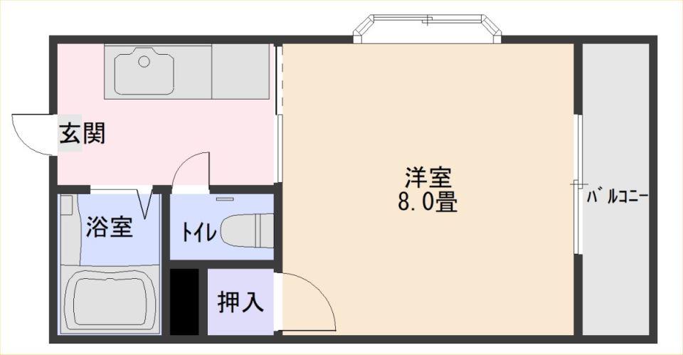 笹貫マンション(1K/5階)の間取り写真