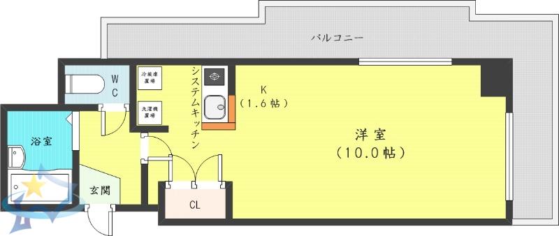 LENNON TERRAZA 6-3(1K/4階)の間取り写真