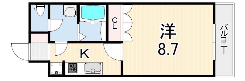 MAISON PINO(1K/2階)の間取り写真