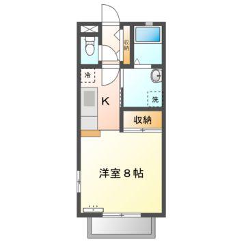グリーングラス土岐(1K/2階)の間取り写真