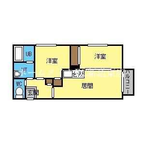 メゾンド桜(2DK/4階)の間取り写真