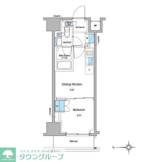 ルフォンプログレ門前仲町マークス(1DK/6階)の間取り写真