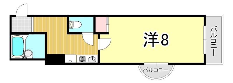 レジデンス米倉(1K/3階)の間取り写真