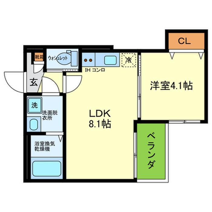 T MAISON 出屋敷II(1LDK/2階)の間取り写真