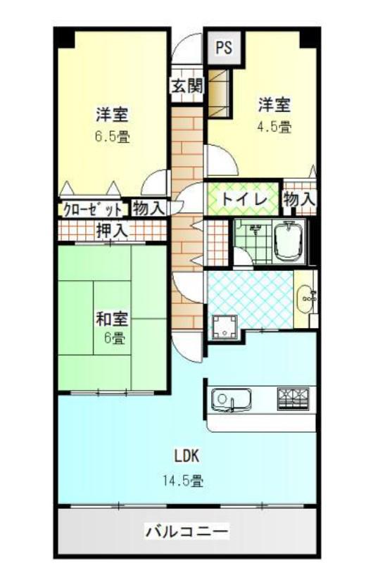 柏ファミールハイツ増尾 壱番館(3LDK/5階)の間取り写真