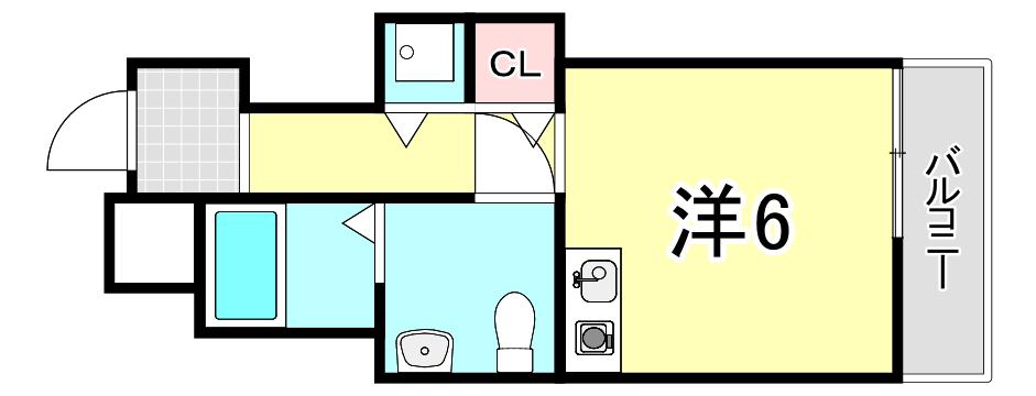 新甲子園マンション(ワンルーム/4階)の間取り写真