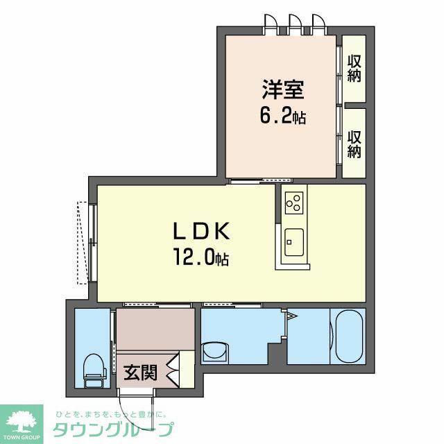 アベリア(1LDK/1階)の間取り写真