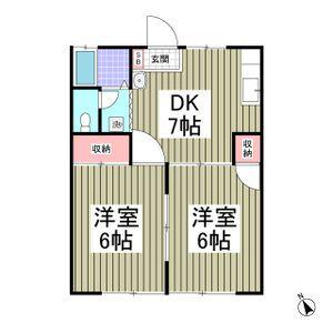 メゾンヴェール(2DK/1階)の間取り写真