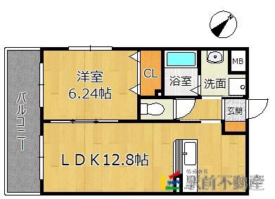 メゾンシャルルドゥ(1LDK/2階)の間取り写真