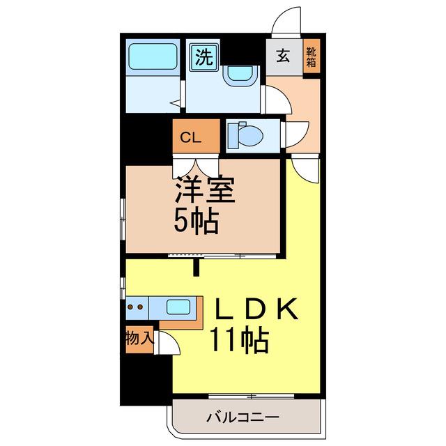 エソール駅前通(1LDK/8階)の間取り写真