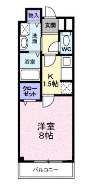 サニーコート(1K/2階)の間取り写真