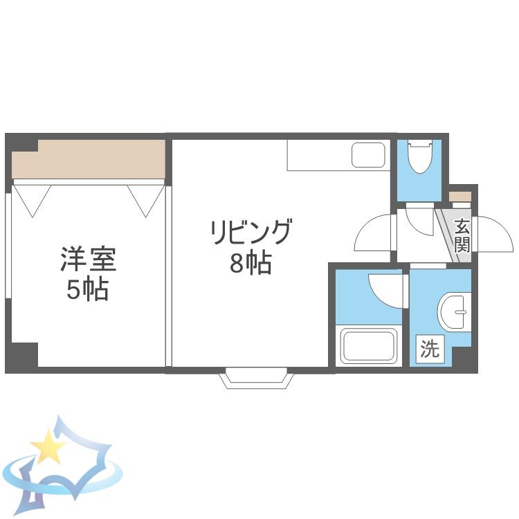 ソレイユ(1LDK/4階)の間取り写真