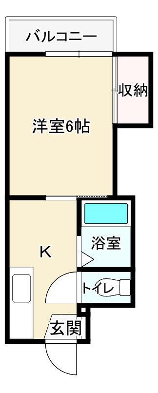 シャトレ東新町II(1K/3階)の間取り写真