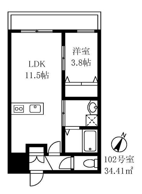 グラン・シャリオ阿佐ヶ谷(1LDK/1階)の間取り写真